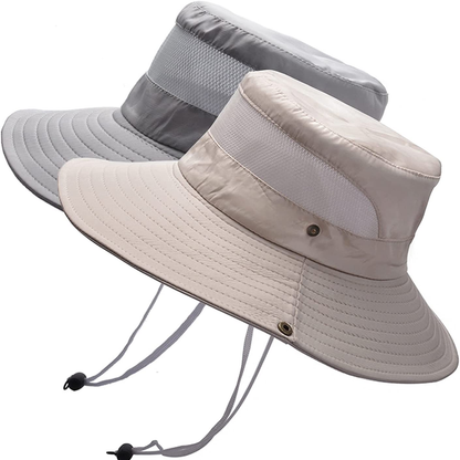 Fishing Sun Bucket Hat for Men or Women 3” Wide Brim UPF 50+