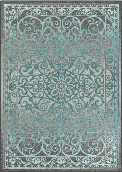 Maples Rugs Pelham Vintage Area Rugs for Living Room & Bedroom [Made in USA], 3'4 x 5, Light Spa