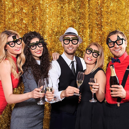 12Pcs Happy New Year Eyeglasses 2022 New Year Glasses Fancy Decorative Glasses New Year Party Favors for 2022 New Year's Eve Party Supplies