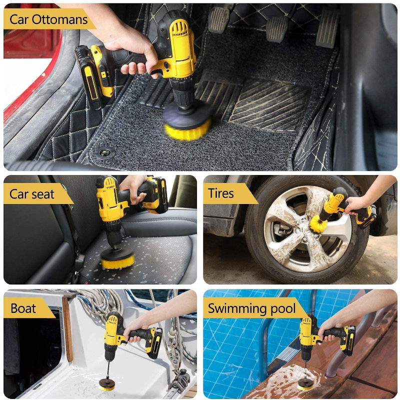 3 Pack All Purpose Drill Brush Power Scrubber Cleaning Brush Set 