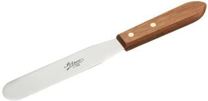 Ateco 1385 Offset Spatula with 4.5-Inch Stainless Steel Blade, Wood Handle, 4.5 Inch, natural