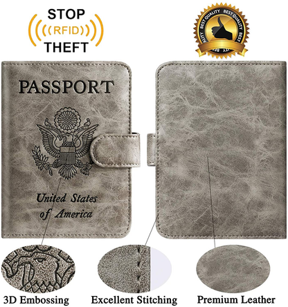 Passport Holder Cover Wallet RFID Blocking Leather Card Case Travel Accessories for Women Men