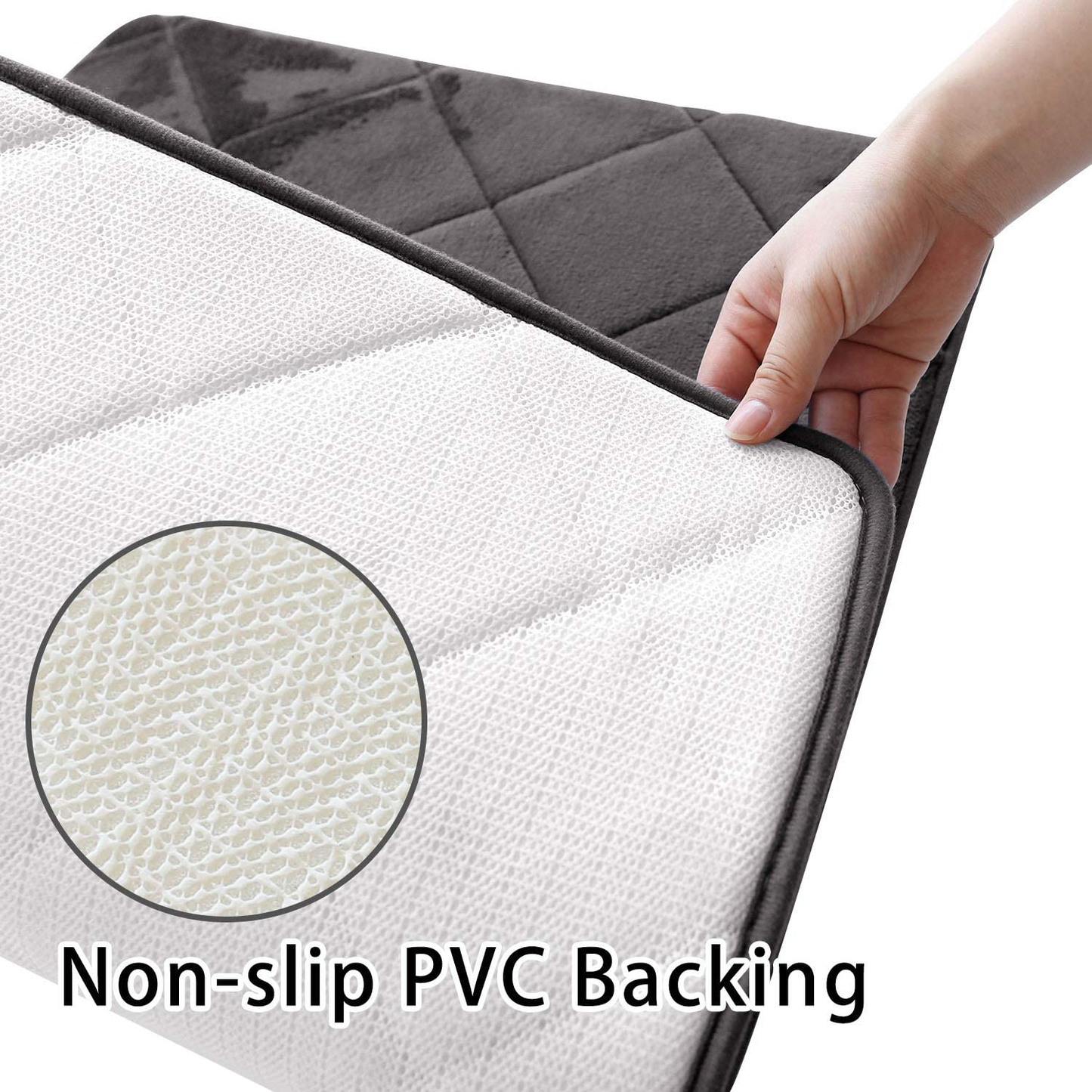Memory Foam Bath Mat Skid Resistant Absorbent Bathroom Rug Carpet Machine Washable