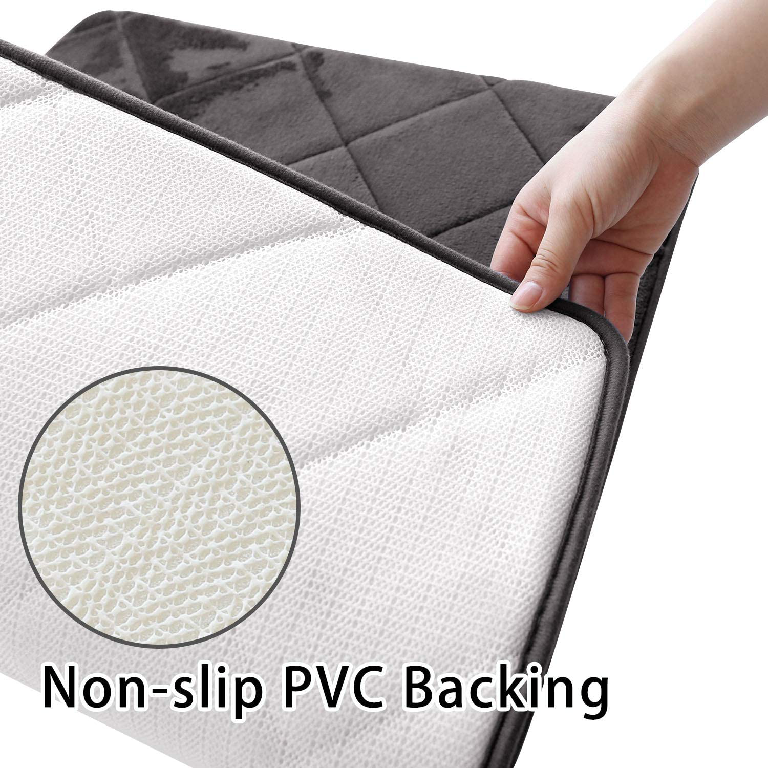 Memory Foam Bath Mat Skid Resistant Absorbent Bathroom Rug Carpet Machine Washable