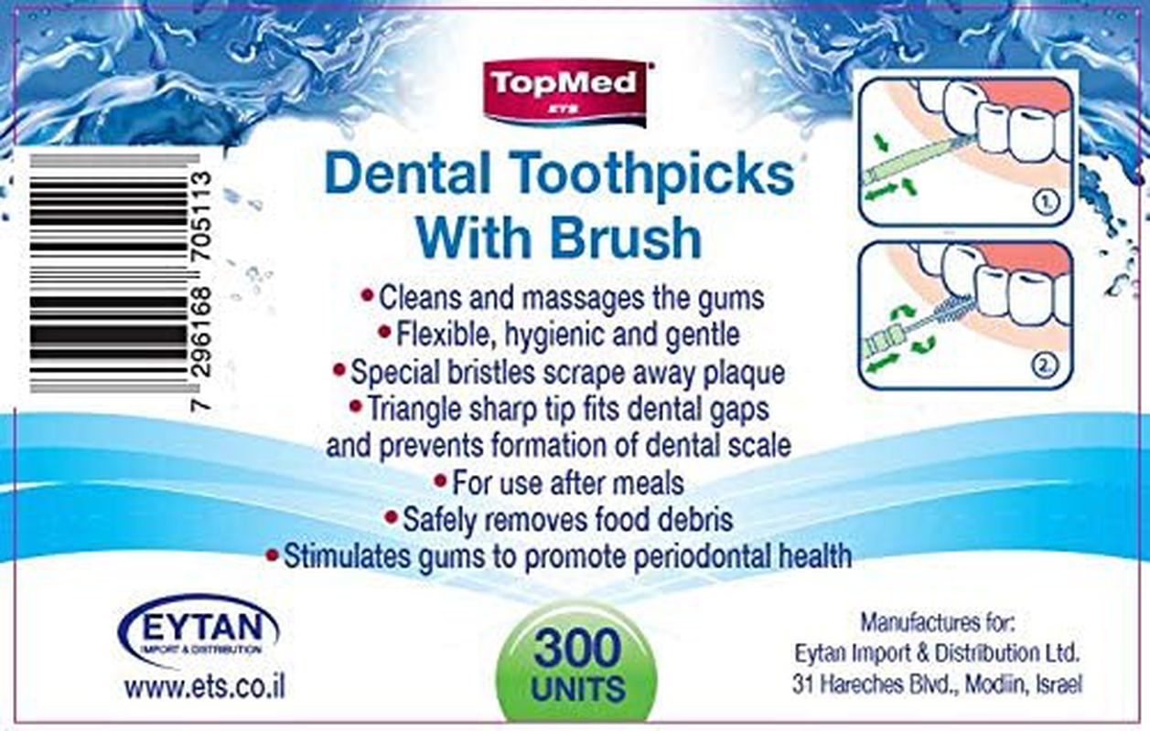 Oral Care Dental Brush Teeth Pick Plastic Teeth Floss Toothpick 300 Count 1 Box ( Color May Vary )