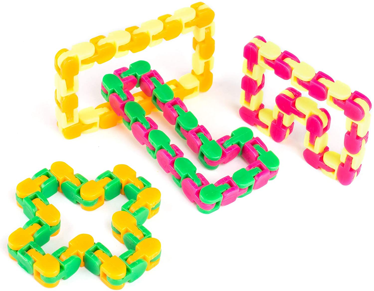 Wacky Tracks Snap and Click Fidget Toys Assorted Colors, (Pack of 4)