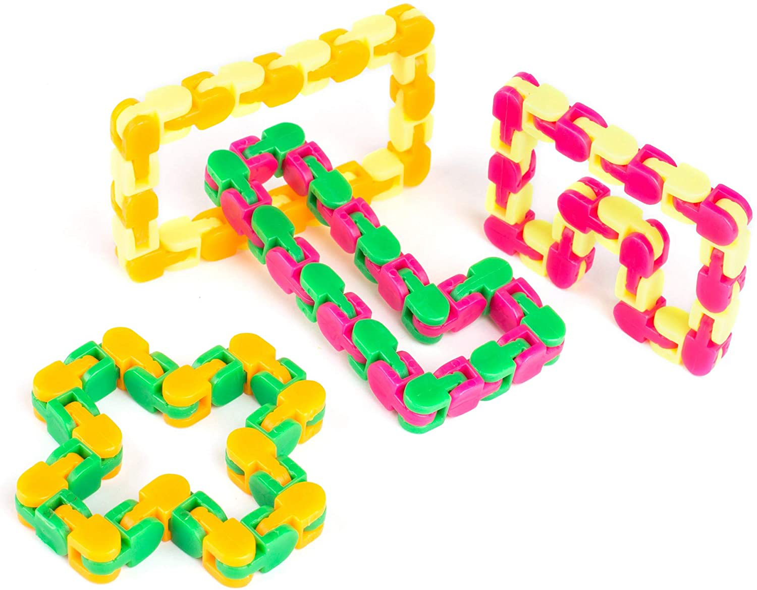 Wacky Tracks Snap and Click Fidget Toys Assorted Colors, (Pack of 4)