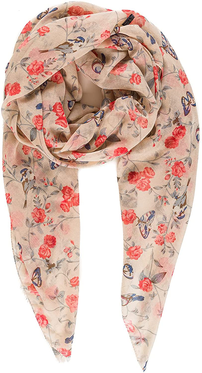 Scarf for Women Lightweight Floral Flower Scarves for Fall Winter Shawl Wrap