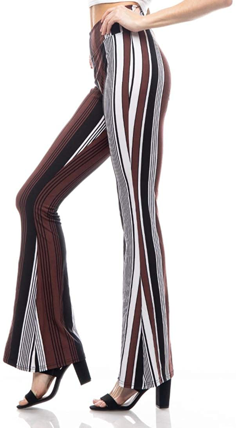 SATINA High Waisted Flare Palazzo Wide Leg Pants | Printed & Solid | Reg & Plus