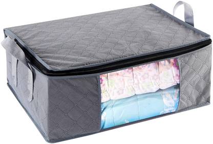 ABO Gear G01 Bins Bags Closet Organizers Sweater Clothes Storage Containers, 3pc Pack, Gray, 3 Count