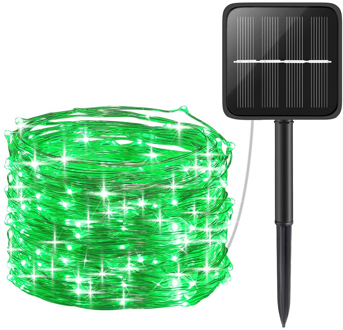 AMIR Upgraded Solar Powered String Lights, Mini 100 LED Copper Wire Lights, Fairy Lights, Indoor Outdoor Waterproof Solar Decoration Lights for Gardens, Home, Party, Halloween, Christmas (Warm White)