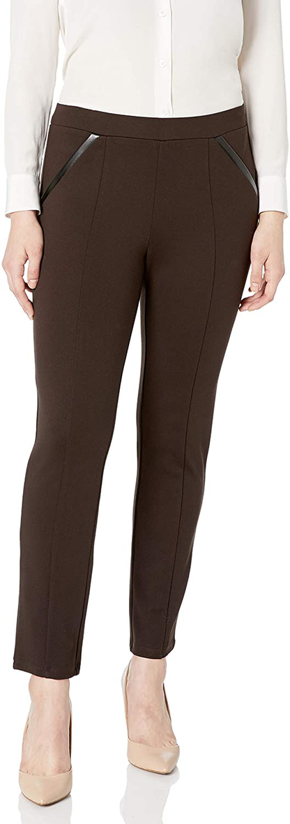 Rafaella Women's Slim Ponte Short Inseam Comfort Pant