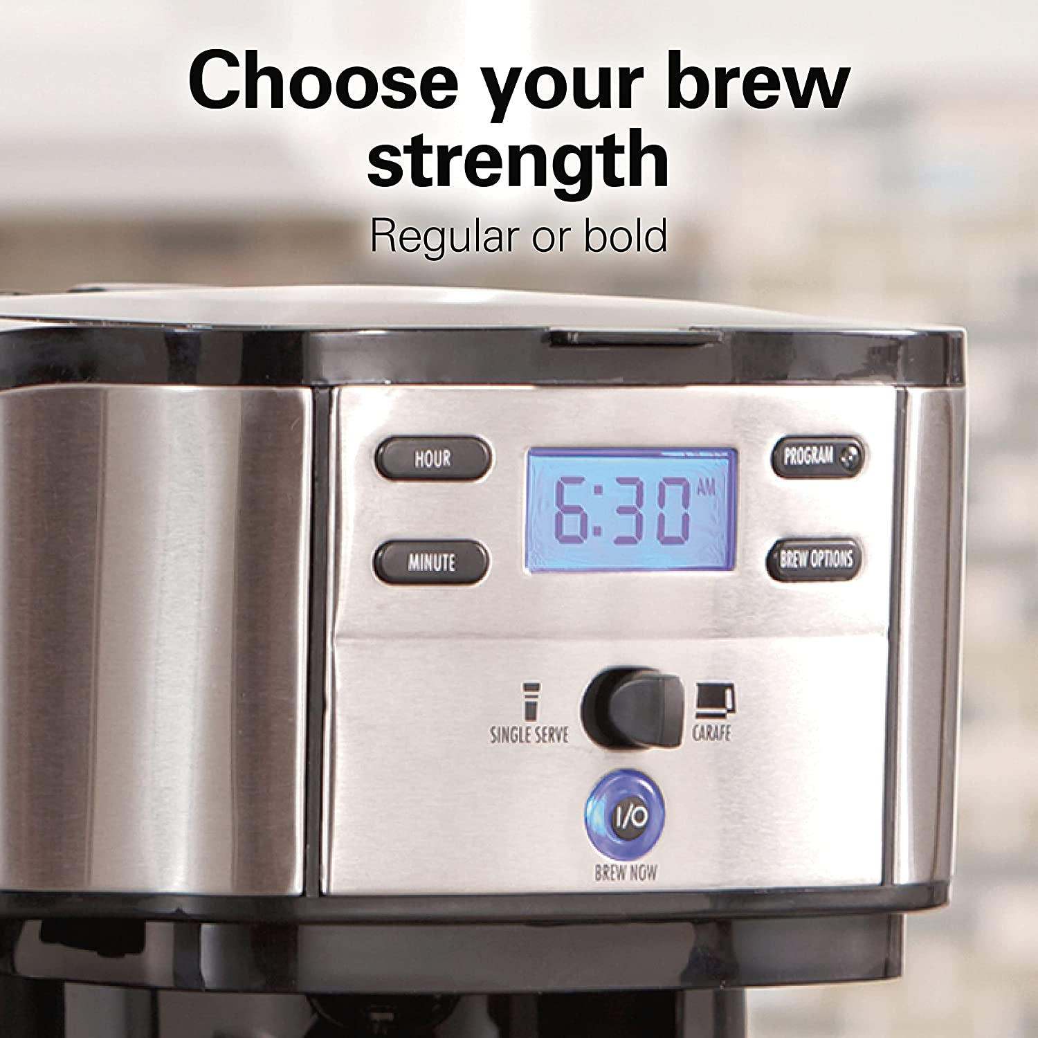 Hamilton Beach 2-Way Brewer Coffee Maker, Single-Serve and 12-Cup Pot, Stainless Steel (49980A), Carafe