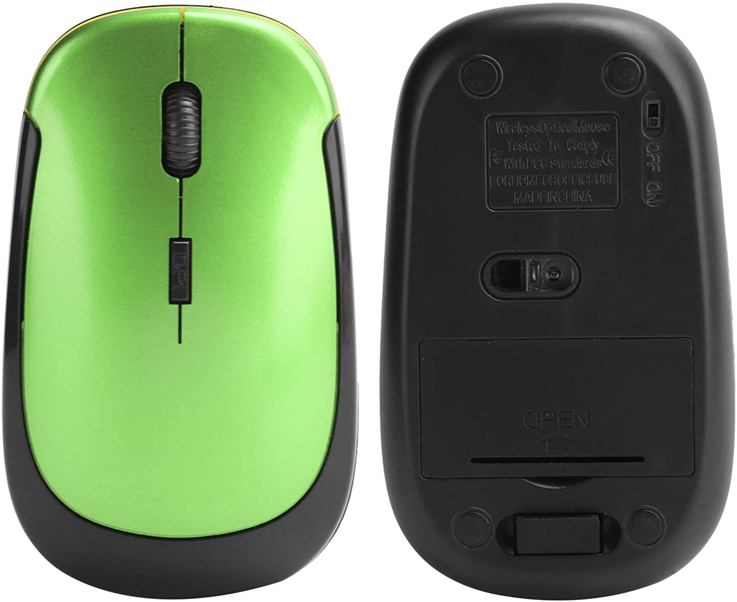Wireless Mouse 2.4G Wreless Frequency Hopping Adjustable Optical USB Receiver Notebook Computer Accessories 1600dpi Silent Micro Motion Design Lightweight and Portable(Green)