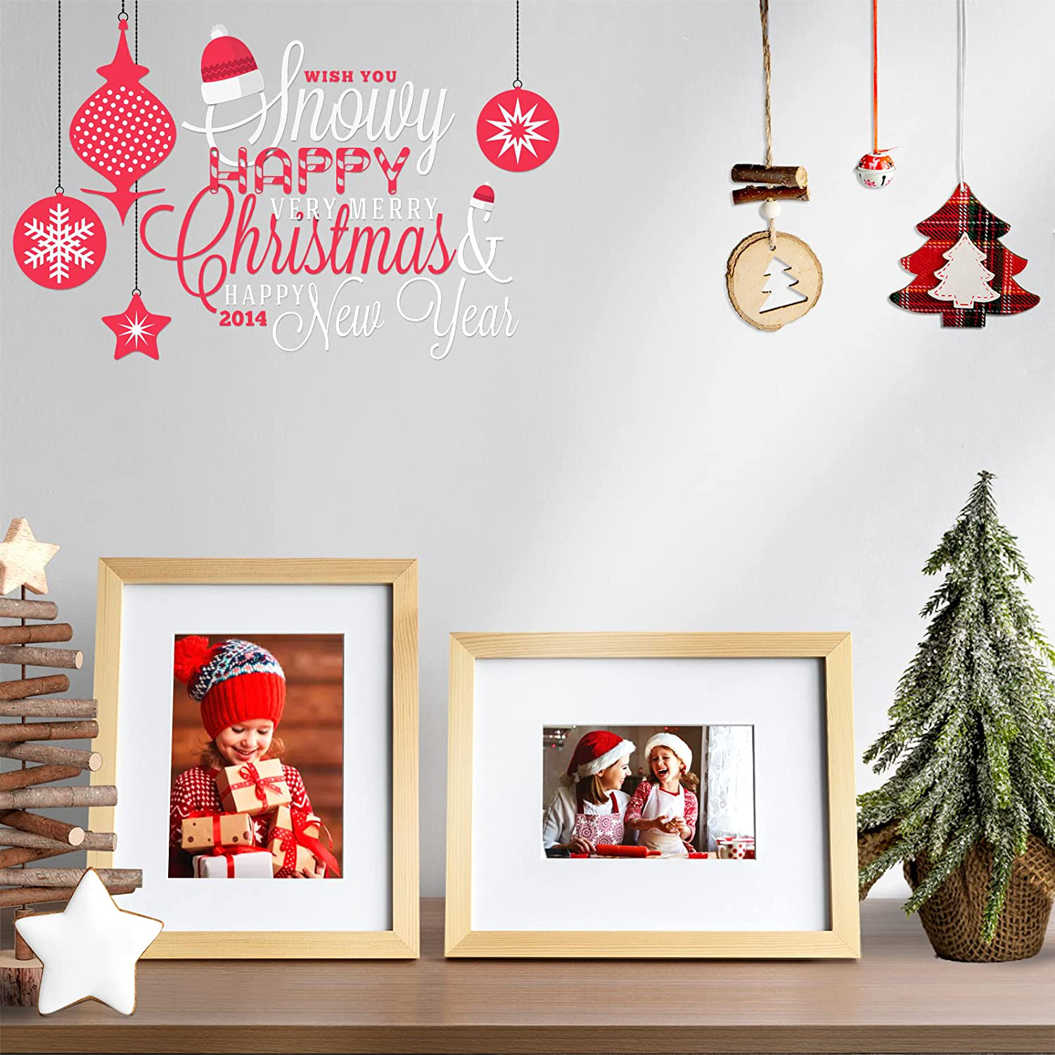 KINLINK 8x10 Picture Frames Natural Wood Frames with Acrylic Plexiglass for Pictures 4x6/5x7 with Mat or 8x10 Without Mat, Tabletop and Wall Mounting Display, Set of 4