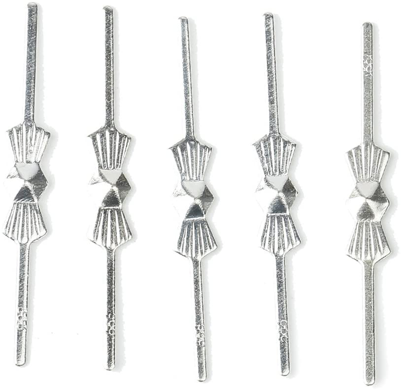 H&D 300pcs Chrome Bow Tie Clips Metal Butterfly Clips for Fastening Crystals, Chandelier Crystals, Lamp,Ceiling Light Crystals (33mm, Silver)
