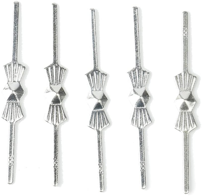 H&D 300pcs Chrome Bow Tie Clips Metal Butterfly Clips for Fastening Crystals, Chandelier Crystals, Lamp,Ceiling Light Crystals (33mm, Silver)