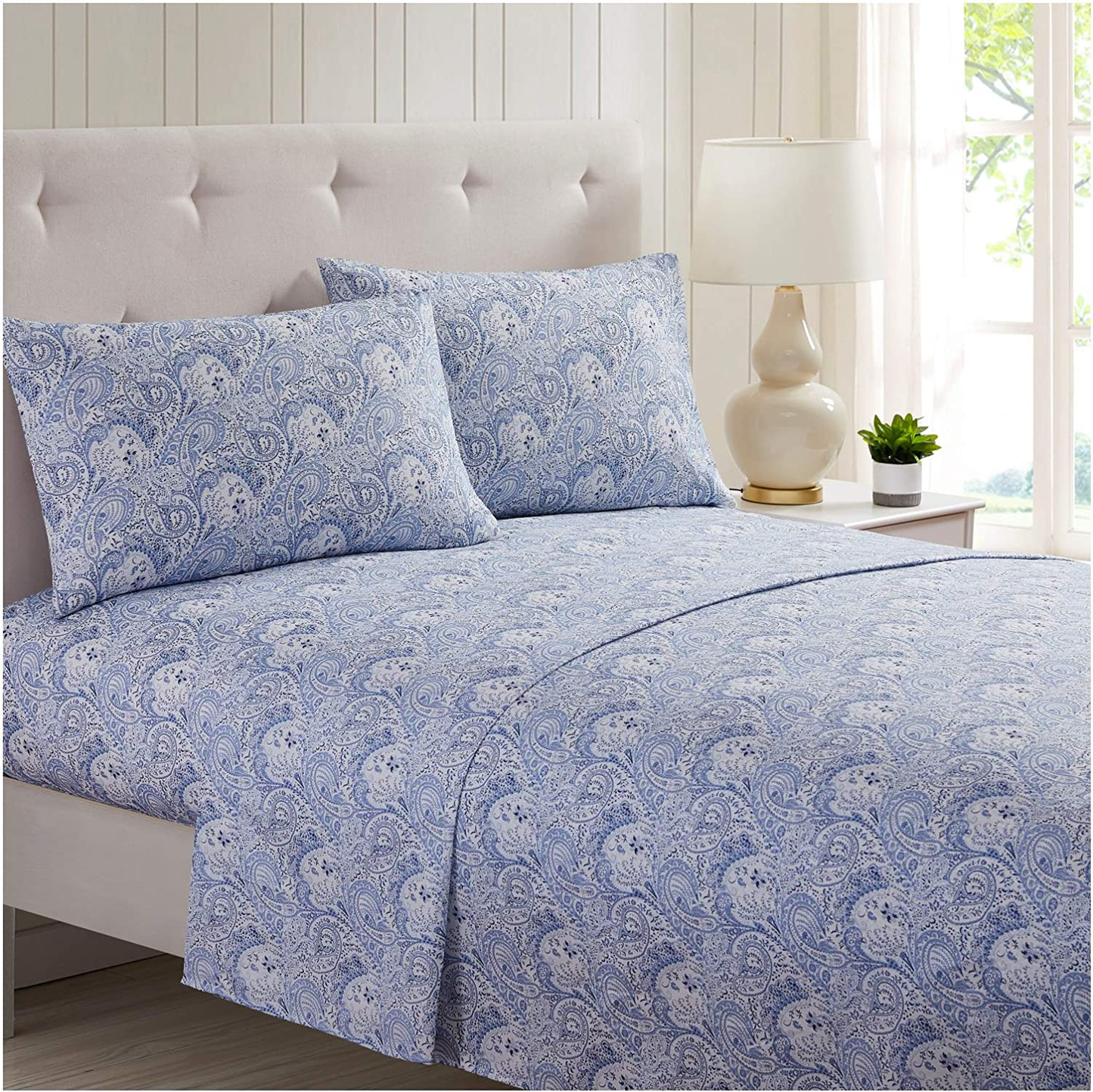Mellanni Bed Sheet Set - Brushed Microfiber 1800 Bedding - Wrinkle, Fade, Stain Resistant - 3 Piece (Twin, Baby Blue)