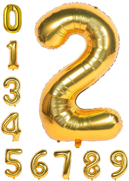 40 Inch Gold Large Number Balloons - Foil Mylar  Decorations