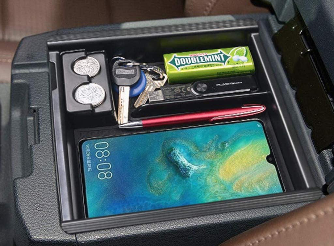  Accessories Center Console Tray Organizer Armrest Box Secondary Storage Compatible with Toyota Tacoma Fits for 2021 2020 2019 2018 2017 2016 Tacoma