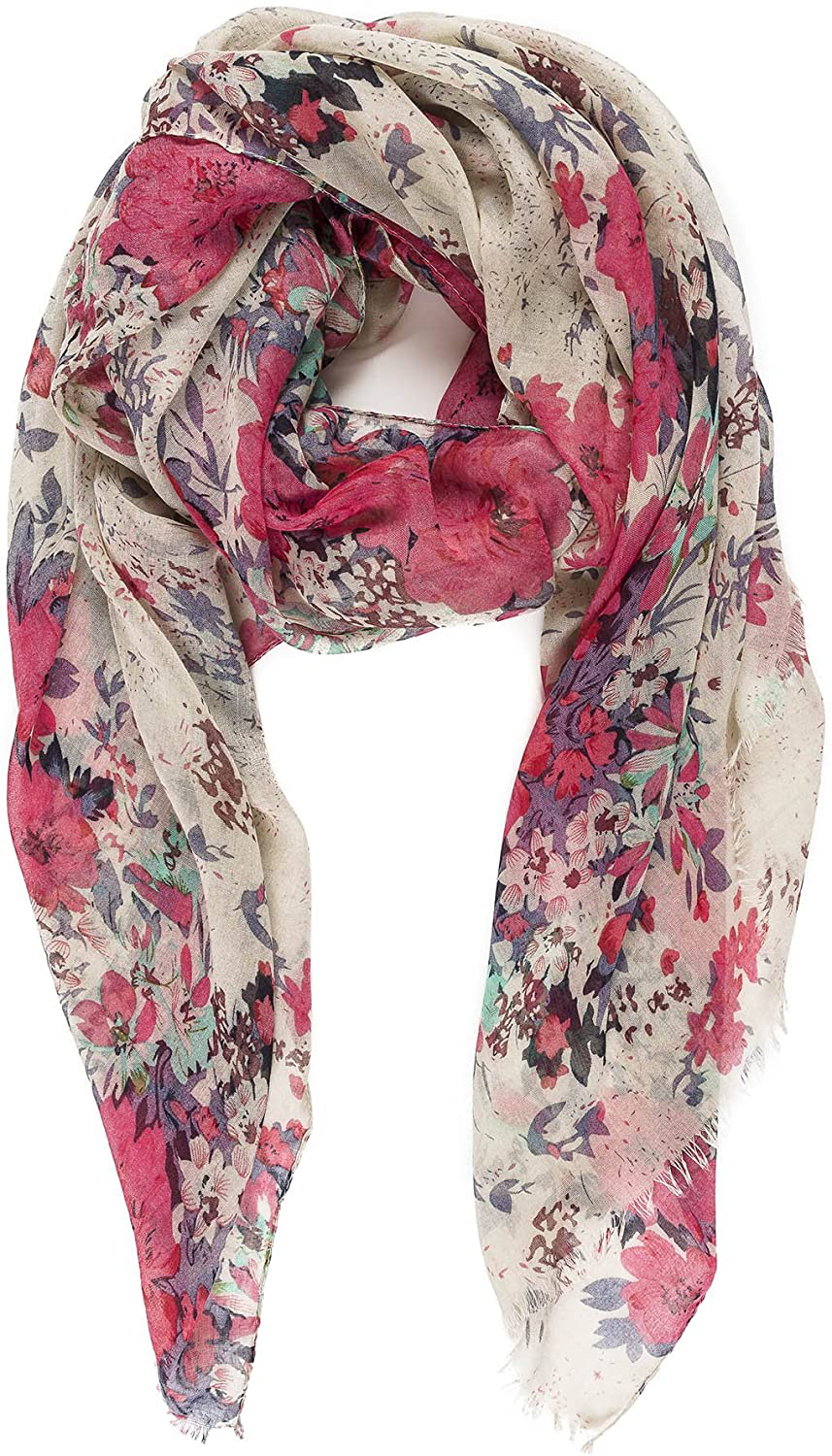Scarf for Women Lightweight Floral Flower Scarves for Fall Winter Shawl Wrap