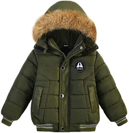 Baby Boys Girls Winter Thick Hooded Down Jacket Warm Snow Jacket Winter Outdoor Coat 1-6 Years