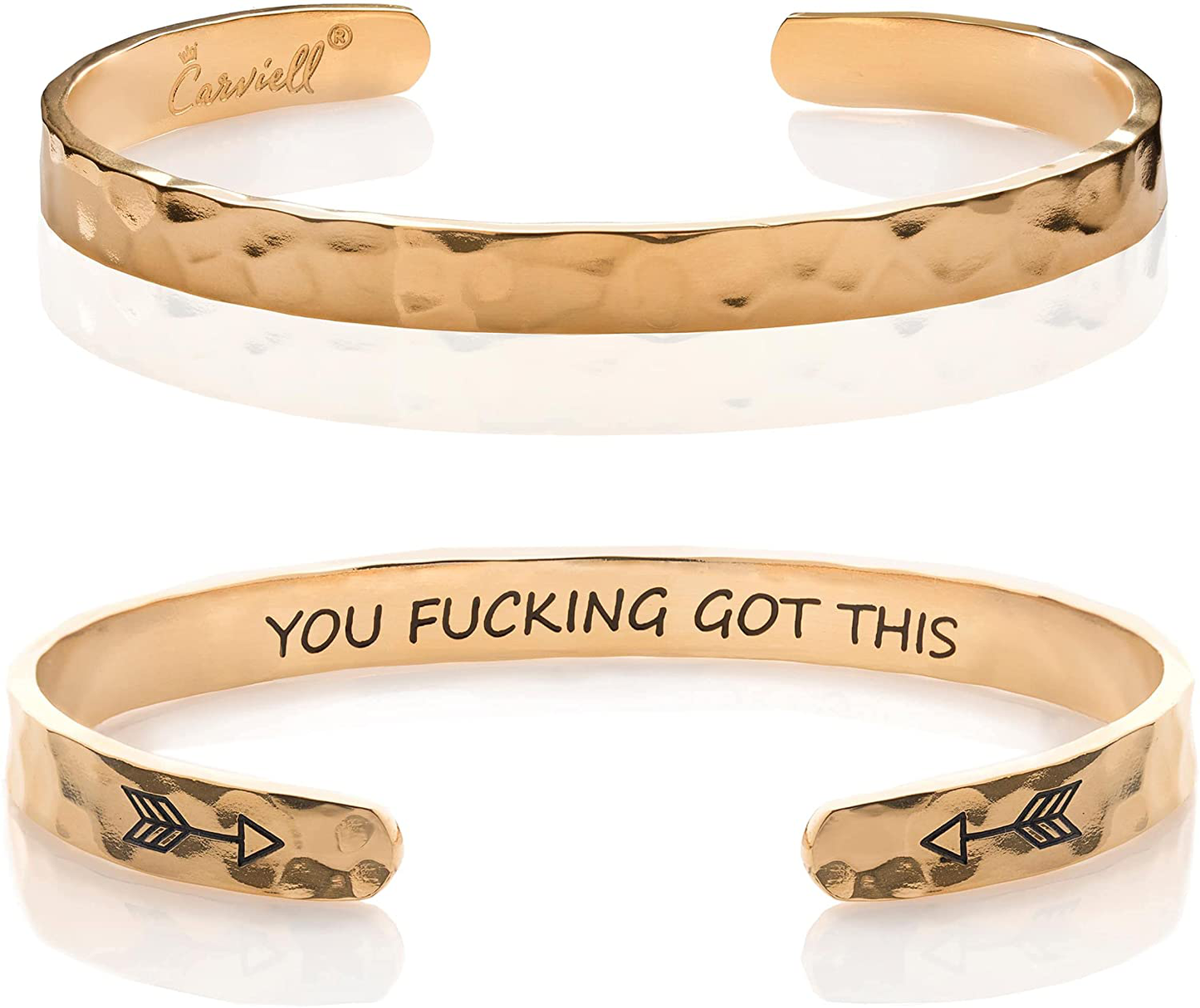 Carviell Bracelets for Women, Personalized Gifts for Her, Mom, Best Friend, Inspirational Friendship Cuff for Teen Girls, Engraved, Birthday Gift Jewelry