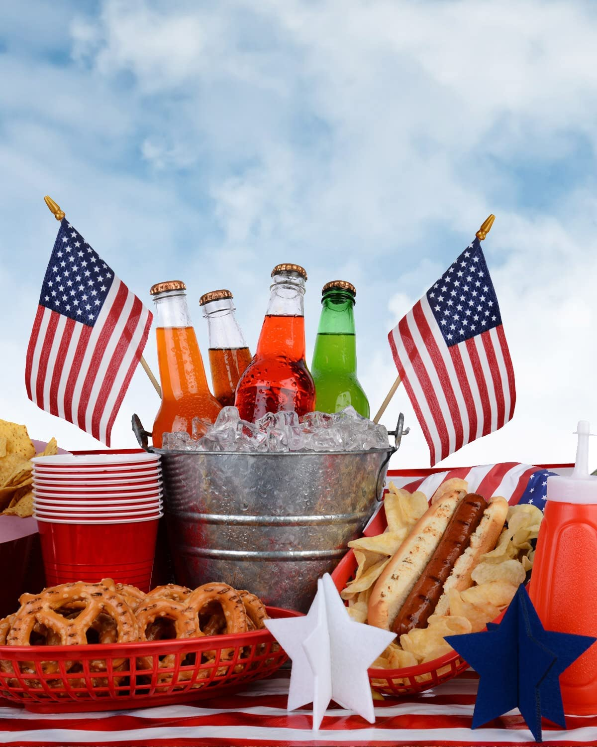 Multi-Pack - 4x6 Inch American Flags on Sticks
