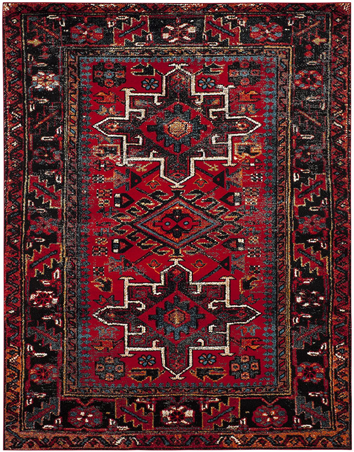 Safavieh Vintage Hamadan Collection VTH211N Oriental Traditional Persian Non-Shedding Stain Resistant Living Room Bedroom Area Rug, 2'7" x 5', Blue / Grey