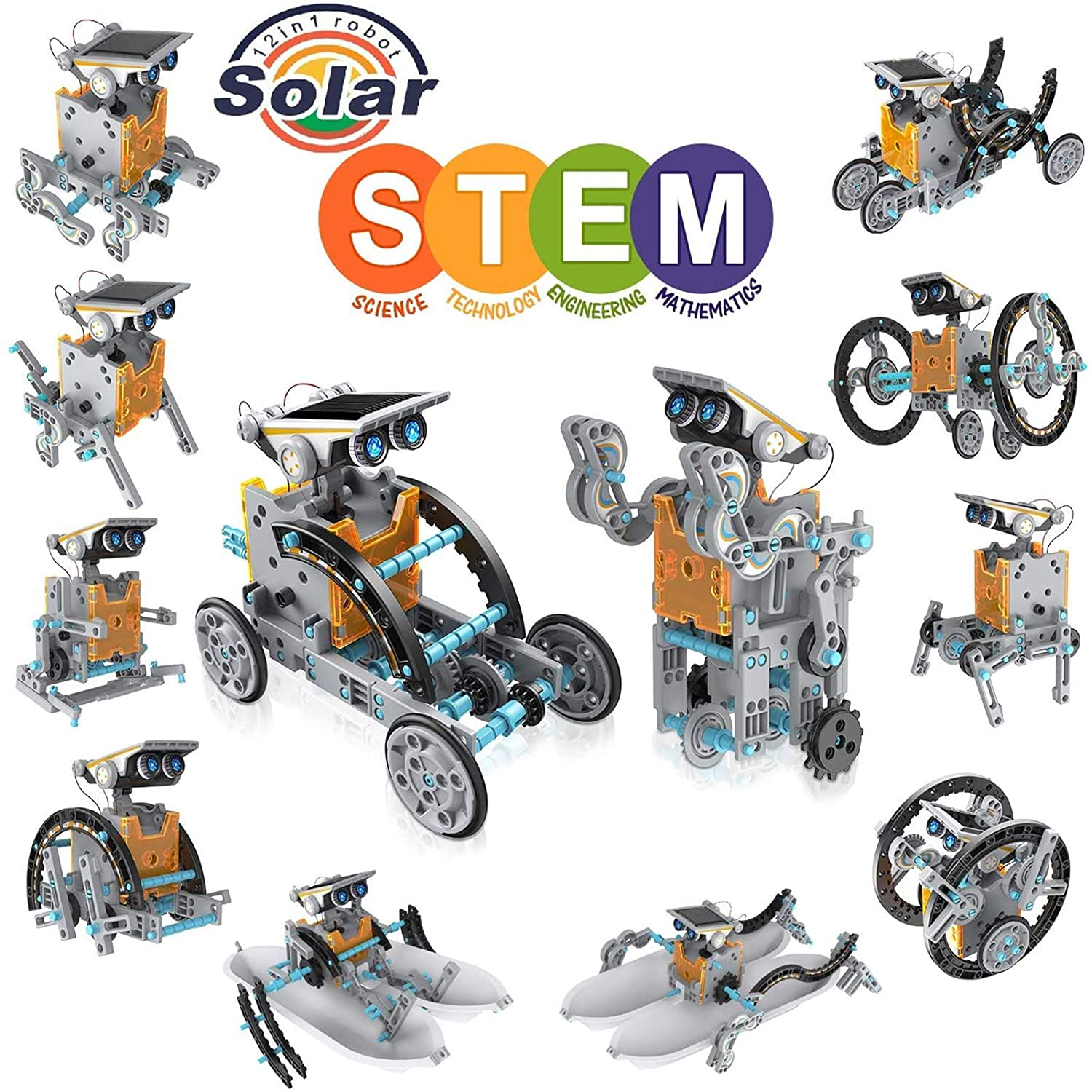 CIRO 12-in-1 Solar Robot Toys, STEM Education Activities Kits for Kids 8-12, 190 Pieces Building Sets