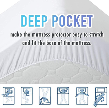 MATBEBY Bedding Quilted Fitted Twin Mattress Pad Cooling Breathable Fluffy Soft Mattress Pad Stretches up to 21 Inch Deep, Twin Size, White, Mattress Topper Mattress Protector