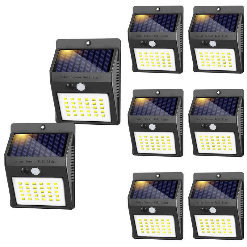 6-Pack Solar Motion Sensor Outdoor Lights, Waterproof Wireless Security Lighting