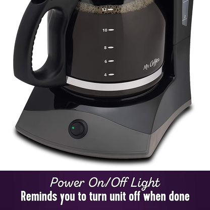 Mr. Coffee 12-Cup Coffee Maker, Black