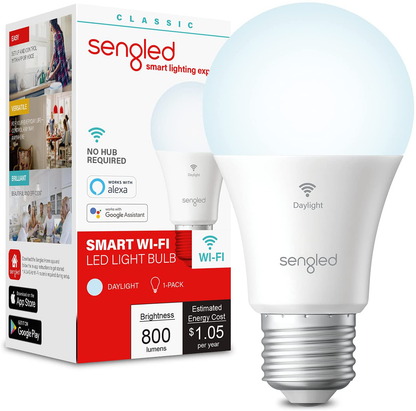 WiFi Light Bulbs, Dimmable Alexa Light Bulb, Smart Light Bulbs that Work with Alexa & Google Home