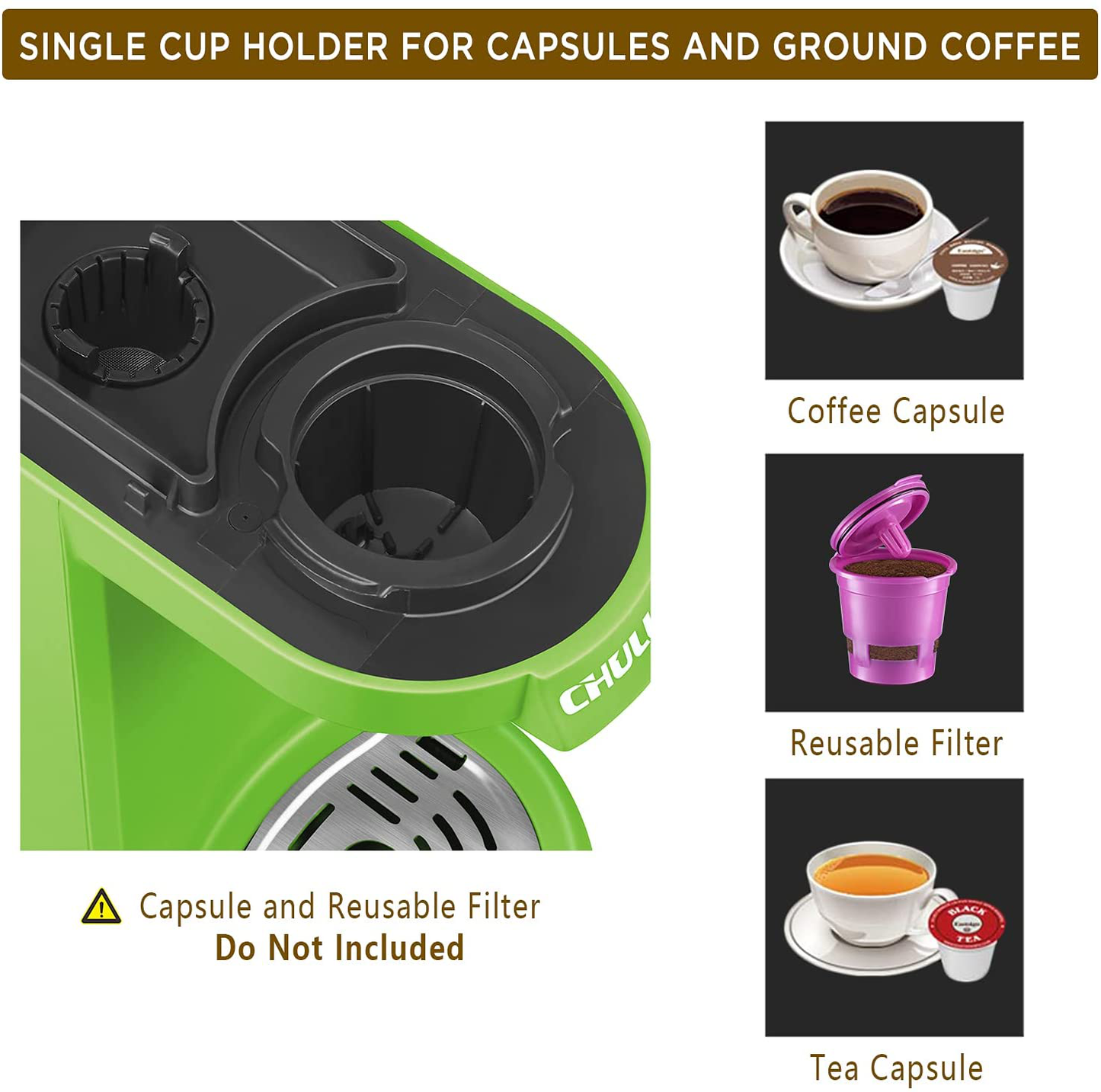 CHULUX Coffee Maker Single-Serve Coffee Machine for Capsule,Orange
