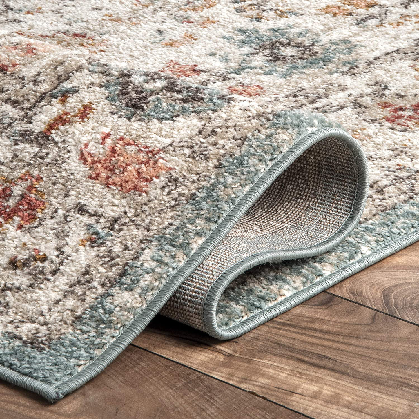 nuLOOM Rose Persian Vintage Area Rug, 6' 7" Square, Beige