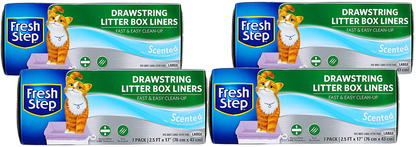 7 Count Fresh Step Drawstring Scented or Unscented Cat Litter Box Liners