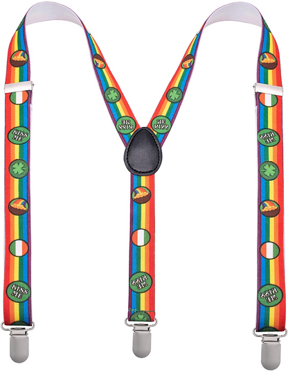 St Patricks Day Suspenders - Men's Suspenders with Clips - Many Colors to Choose From