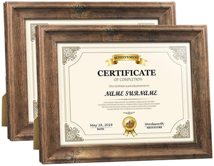 Calenzana 11x17 Poster Picture Frames Rustic Distressed Photo Frame 11 x 17 Set, Wall Hanging, 2 Pack, Brown