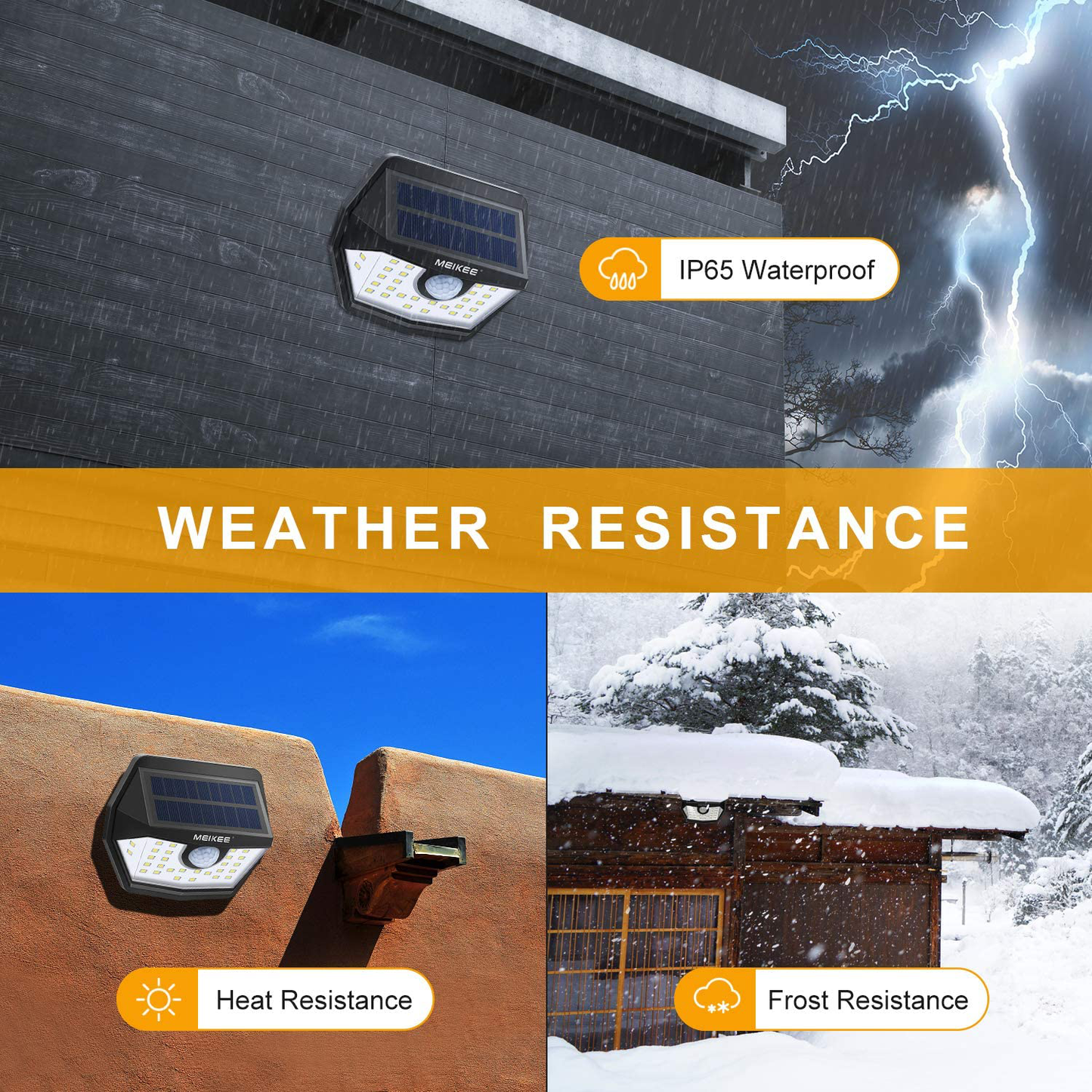 4 Pack Outdoor Waterproof IP65 Solar Lights with 120° Wide Angle