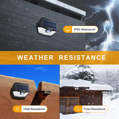 4 Pack Outdoor Waterproof IP65 Solar Lights with 120° Wide Angle