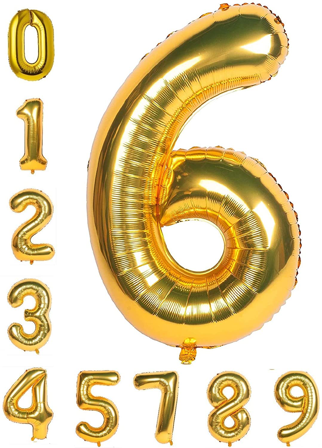 40 Inch Gold Large Number Balloons - Foil Mylar  Decorations