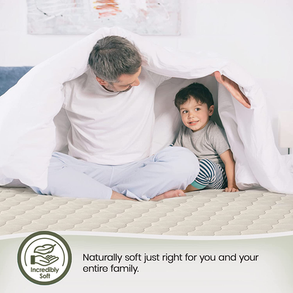 Whisper Organics 100% Organic Cotton Quilted Mattress Cover, 17" Deep - GOTS Certified (California King)