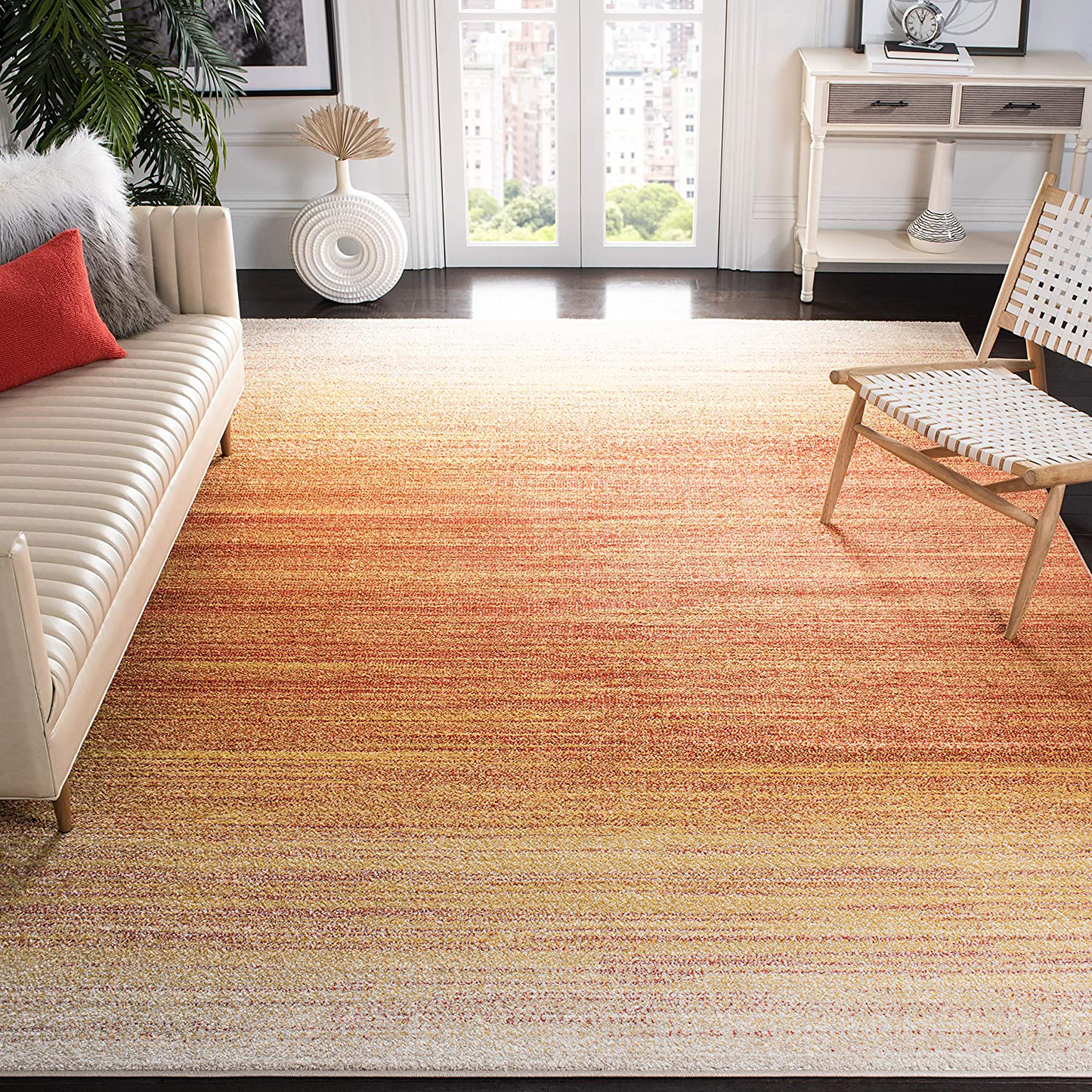Safavieh Adirondack Collection ADR142G Modern Ombre Runner, 2'6" x 8' , Grey / Light Grey