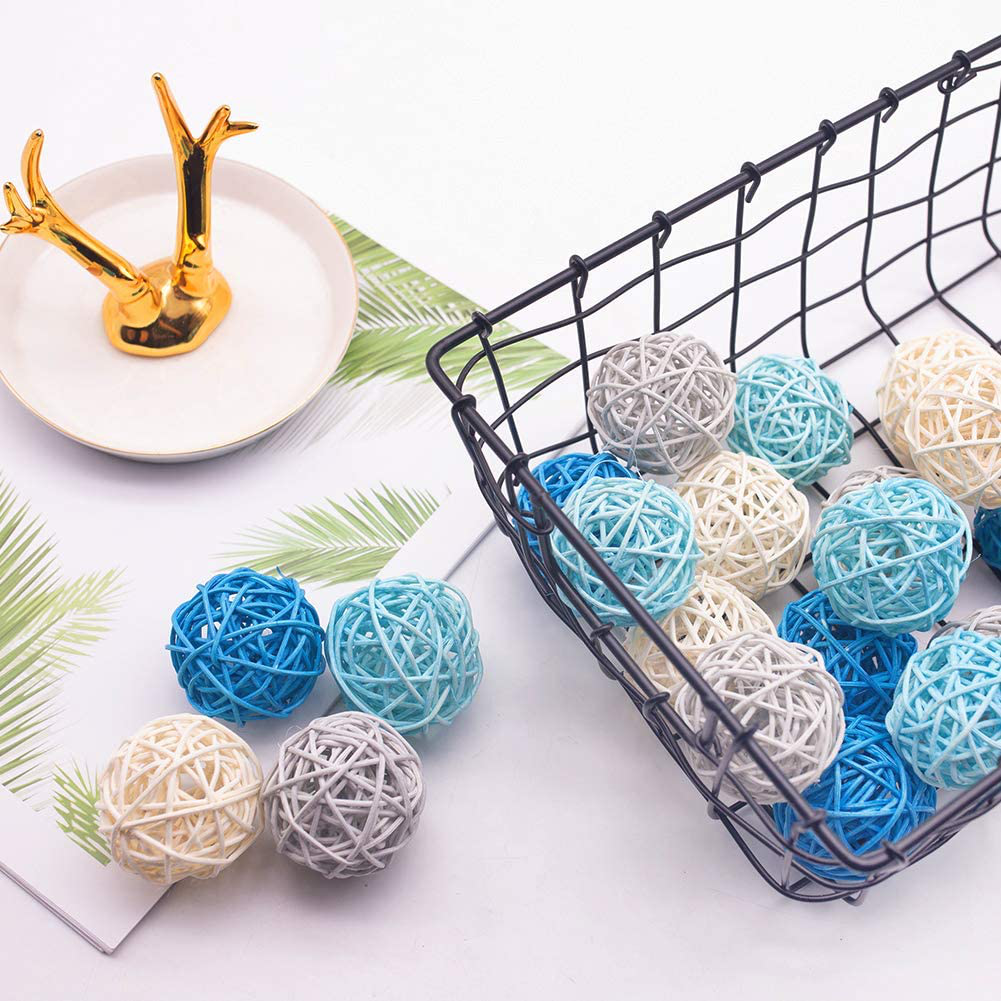 DomeStar Rattan Ball, 24PCS 2 Inch Wicker Ball Decorative Ball Orbs Vase Fillers