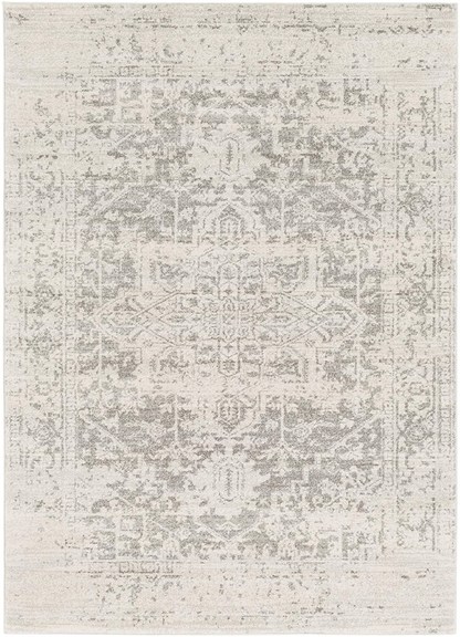 Janine Vintage Medallion Area Rug 3'11" x 5'7" Black
