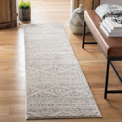 Safavieh Tulum Collection TUL272A Moroccan Boho Tribal Non-Shedding Stain Resistant Living Room Bedroom Runner, 2' x 13' , Ivory / Grey