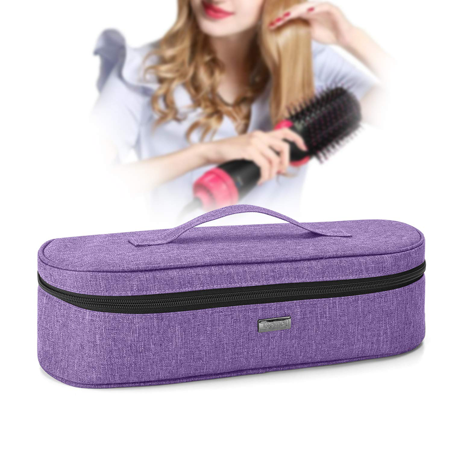 Teamoy Double-Layer Travel Storage Bag Compatible with Revlon One-Step Hair Dryer And Volumizer Hot Air Brush and Attachments, Black(Bag Only))
