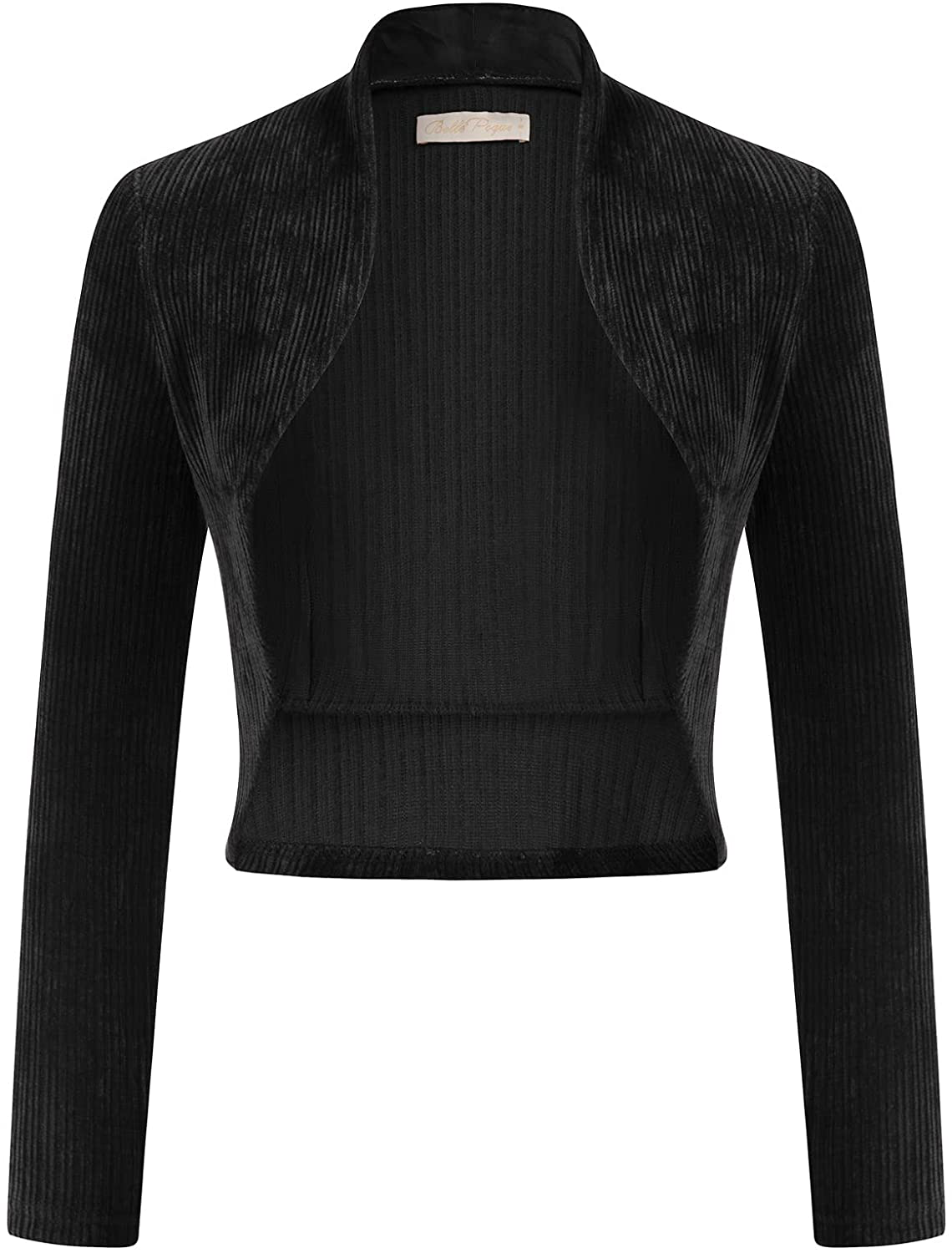 Belle Poque Women's Vintage Cropped Shrug Open Front Long Sleeve Ruffled Bolero Cardigan…