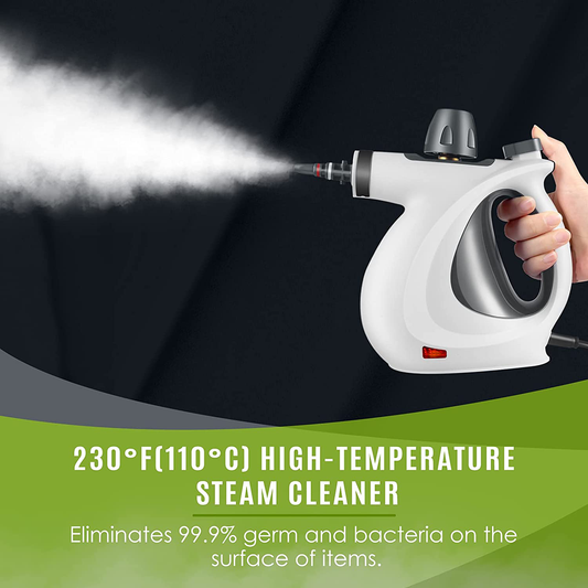 Handheld Steam Cleaner, Pressurized Steam Cleaner with 11 Piece Accessory Set for Home Use, Multi-Surface All Natural Steamer for Cleaning Carpet